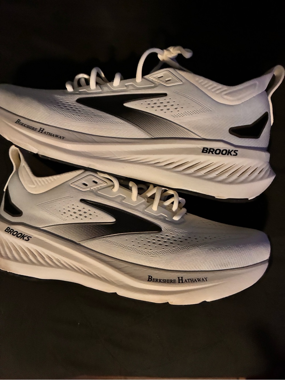 Brooks Men's Athletic Running Shoes - White with Black Accents